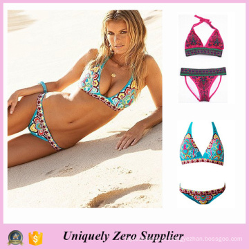 2016 Europe American Style Fashion Retro imprimé ethnique Sexy Strappy Tankinis maillot de bain